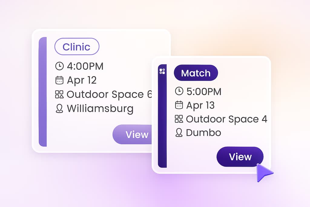 Serve event cards